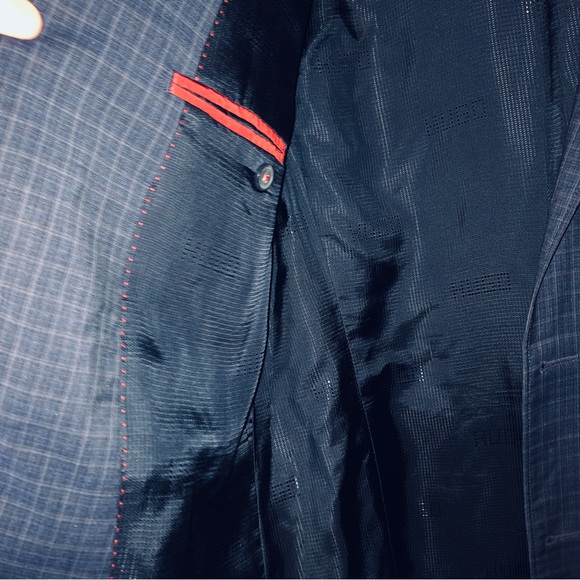 Hugo Boss Aeris $400 Trim Fit Check Sport Coat Black Blue Gray 100% Wool 40R - Picture 6 of 9